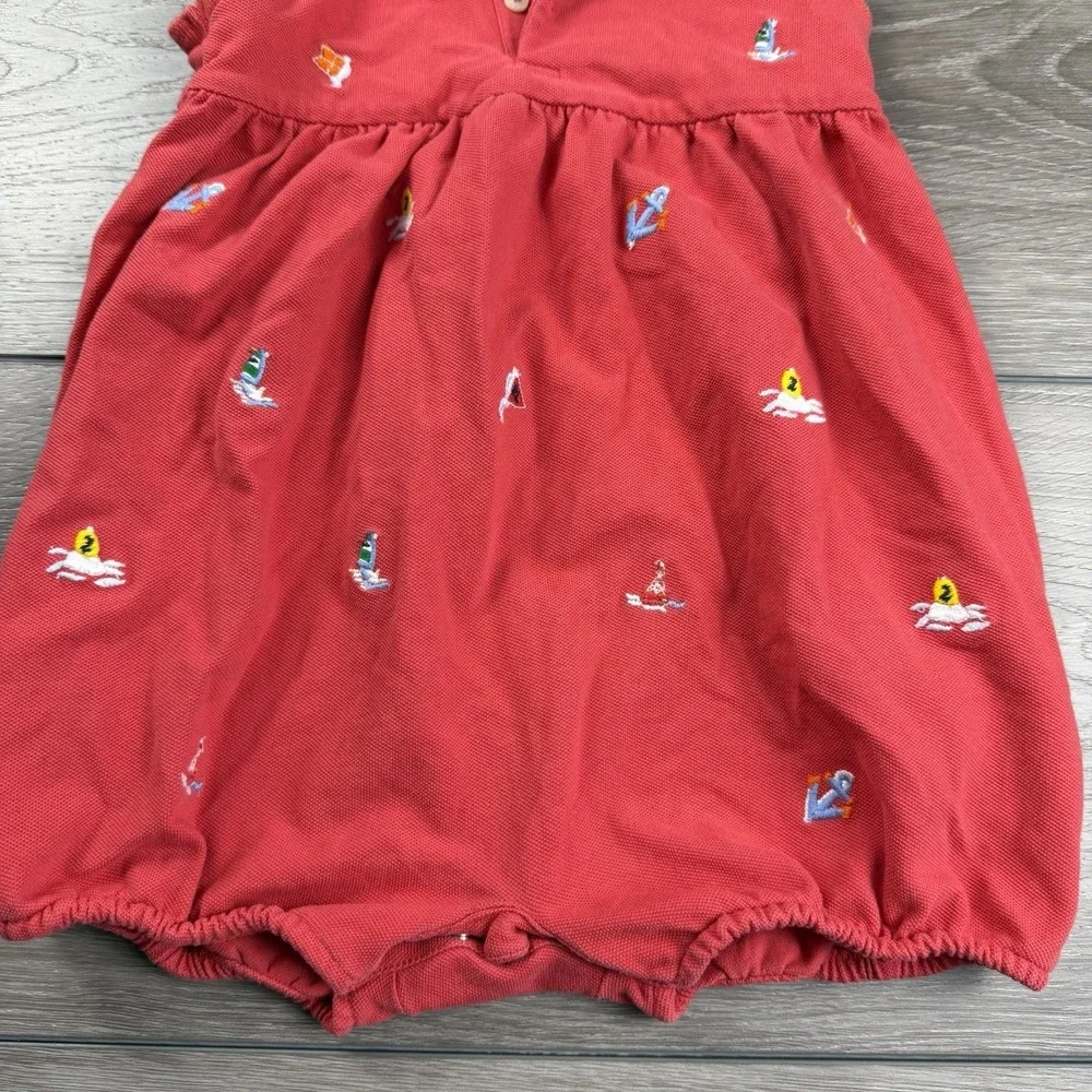 Ralph Lauren Baby Sleeveless Embroidered Boating Polo Dress Red 24 Months